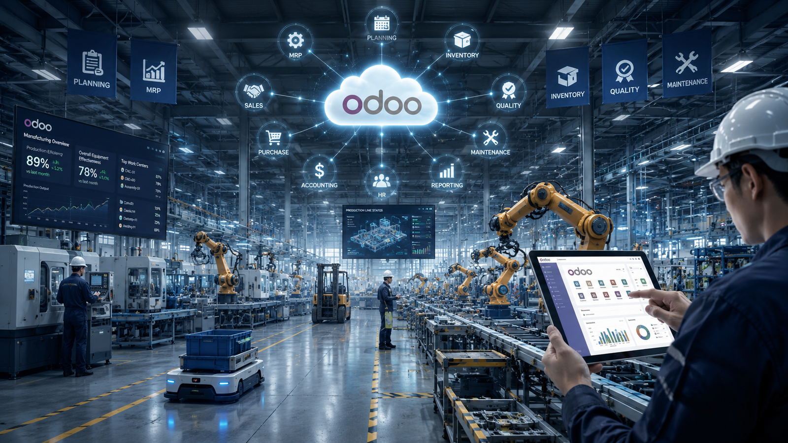 Manufacturing operations powered by Odoo ERP